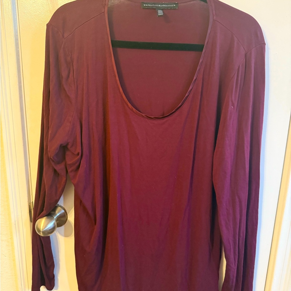 White House Black Market Fitted Purple Blouse